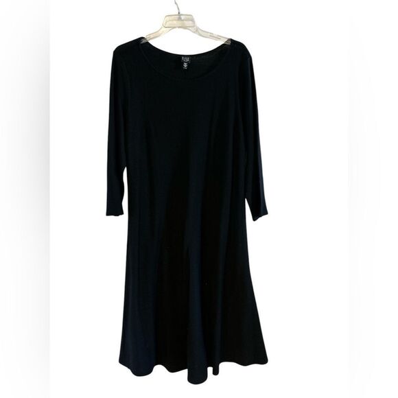EILEEN FISHER Black Wool Minimalist Dress 2X - Picture 1 of 12